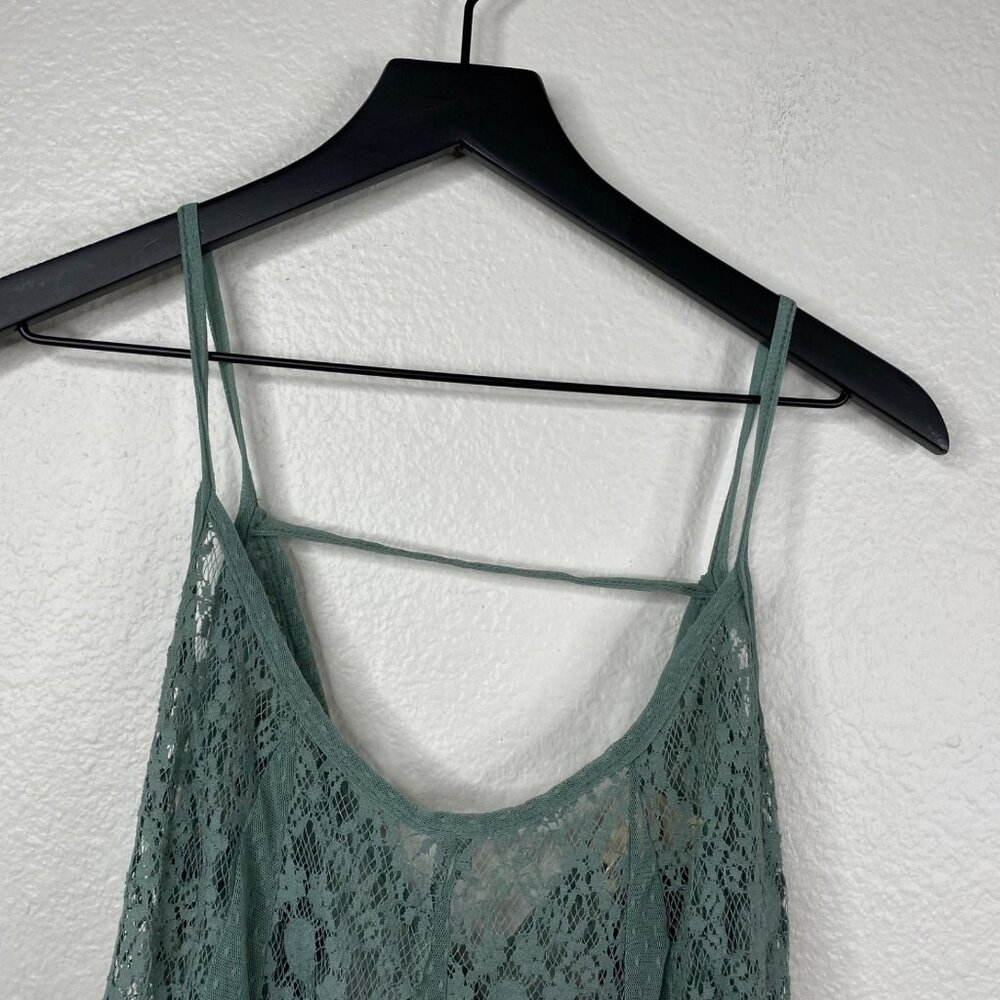 Artistic Works By Lu Top Sleeveless Semi Sheer Lace Green Sz S Whimsy Fairy NWT - Picture 5 of 11